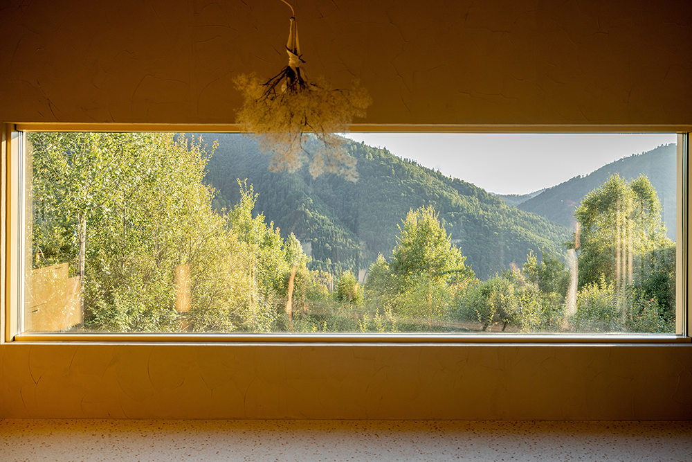 baie vitree vue sur l exterieur